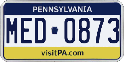 PA license plate MED0873