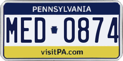 PA license plate MED0874
