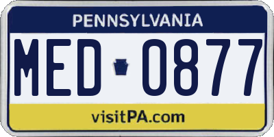 PA license plate MED0877