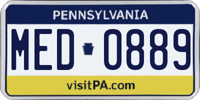 PA license plate MED0889