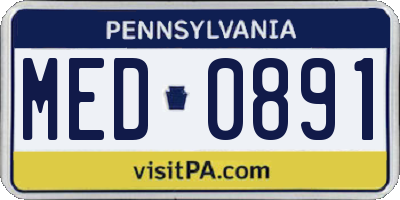 PA license plate MED0891