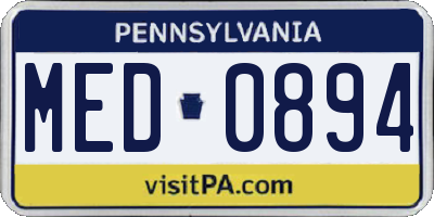 PA license plate MED0894