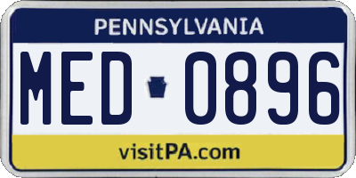 PA license plate MED0896