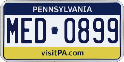 PA license plate MED0899