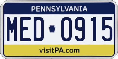 PA license plate MED0915