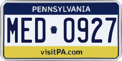 PA license plate MED0927