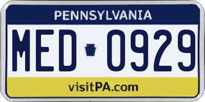 PA license plate MED0929