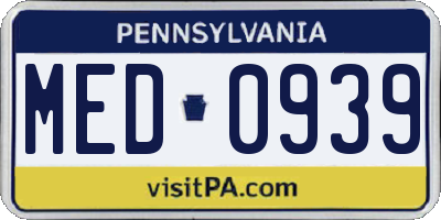 PA license plate MED0939