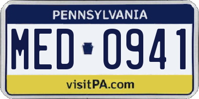 PA license plate MED0941