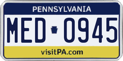 PA license plate MED0945