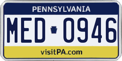 PA license plate MED0946