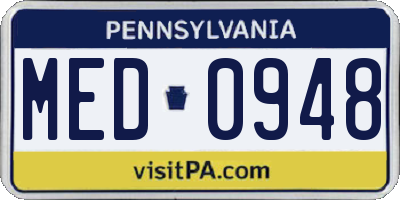 PA license plate MED0948