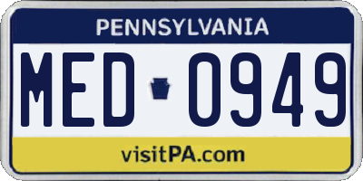 PA license plate MED0949