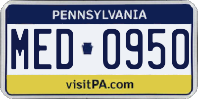PA license plate MED0950