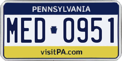 PA license plate MED0951