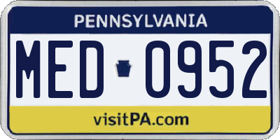 PA license plate MED0952