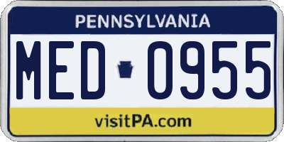 PA license plate MED0955