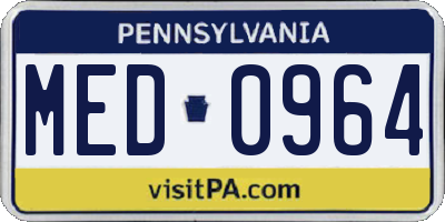 PA license plate MED0964