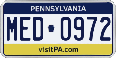 PA license plate MED0972