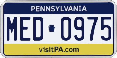 PA license plate MED0975