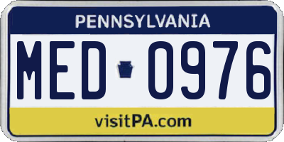 PA license plate MED0976