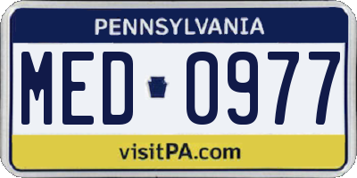 PA license plate MED0977