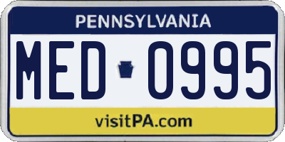 PA license plate MED0995