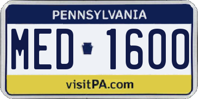 PA license plate MED1600
