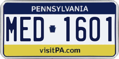 PA license plate MED1601