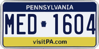 PA license plate MED1604