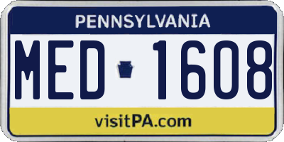 PA license plate MED1608