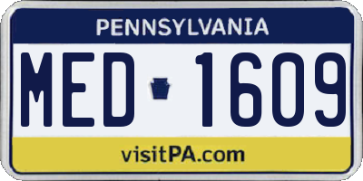 PA license plate MED1609