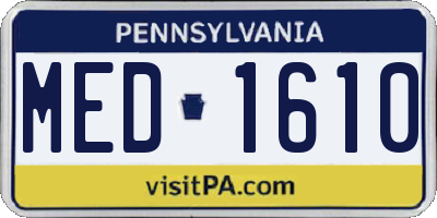 PA license plate MED1610