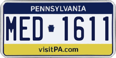 PA license plate MED1611