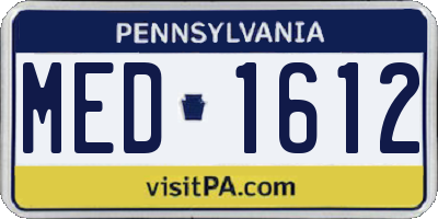 PA license plate MED1612