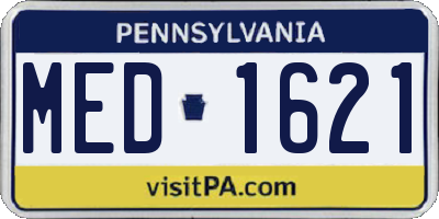 PA license plate MED1621