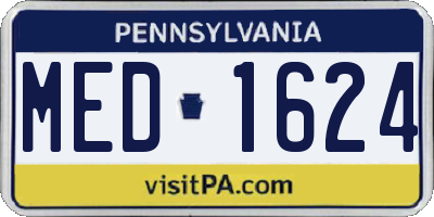 PA license plate MED1624