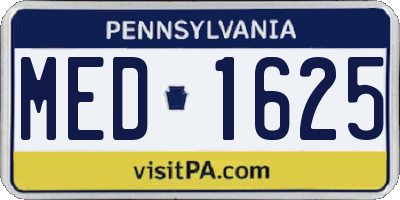 PA license plate MED1625