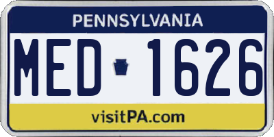 PA license plate MED1626