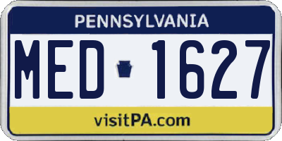 PA license plate MED1627