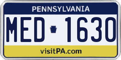 PA license plate MED1630