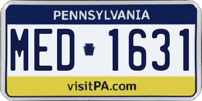 PA license plate MED1631