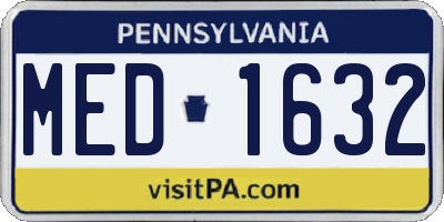 PA license plate MED1632