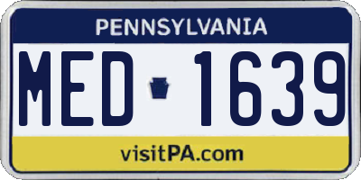 PA license plate MED1639