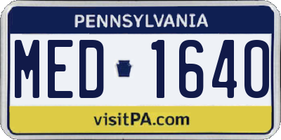 PA license plate MED1640
