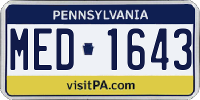 PA license plate MED1643