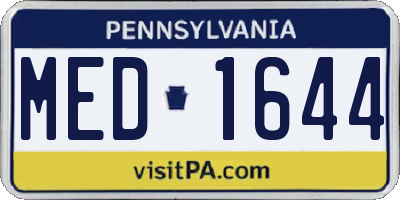 PA license plate MED1644