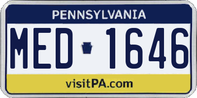 PA license plate MED1646