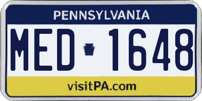 PA license plate MED1648