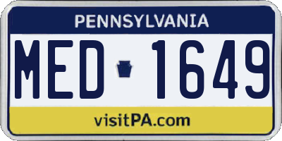 PA license plate MED1649